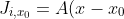 J_{i,x_{0}} = A(x - x_{0})\exp^{-((x - x_{0}^2)/2\sigma^2)}/\sigma^2